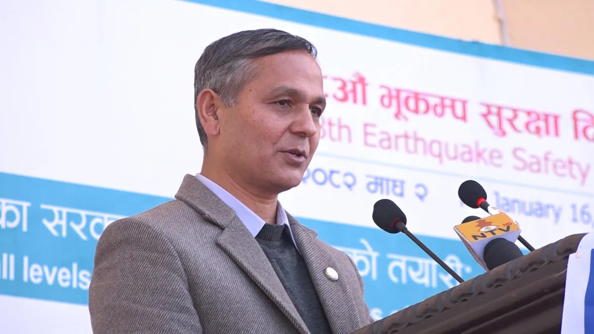गृहमन्त्री अर्यालको भूकम्प प्रतिरोधी संरचना निर्माणमा जोड