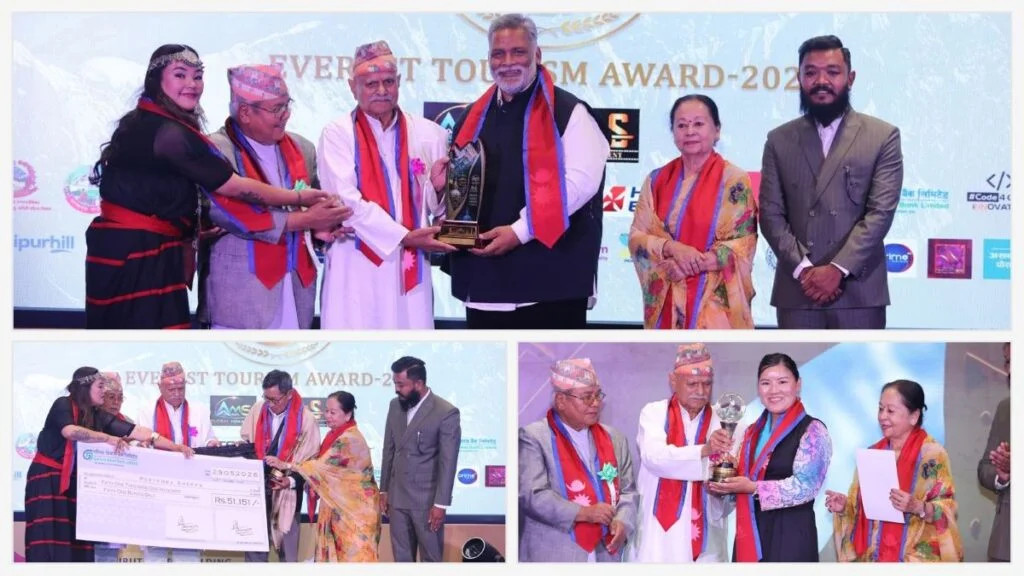 एभरेस्ट टुरिजम अवार्ड २०२६ : पेर्टेम्बा शेर्पालाई ‘लाइफ टाइम अचिभमेन्ट अवार्ड’, विभिन्न राष्ट्रिय तथा अन्तर्राष्ट्रिय व्यक्तित्व सम्मानित