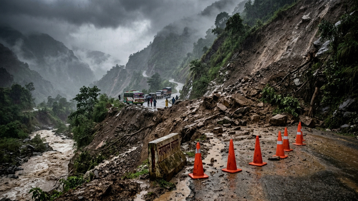 वर्षाले निम्त्यायो सडक अवरोध, विभिन्न राजमार्गमा यातायात प्रभावित