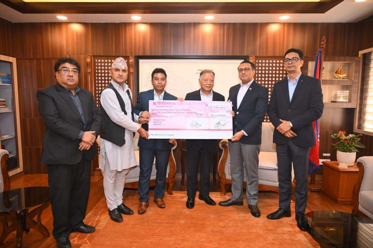 भोटेकोसी बाढी प्रभावितका लागि प्राइम कमर्सियल बैंकको ३ करोड १ लाख रुपैयाँ सहयोग