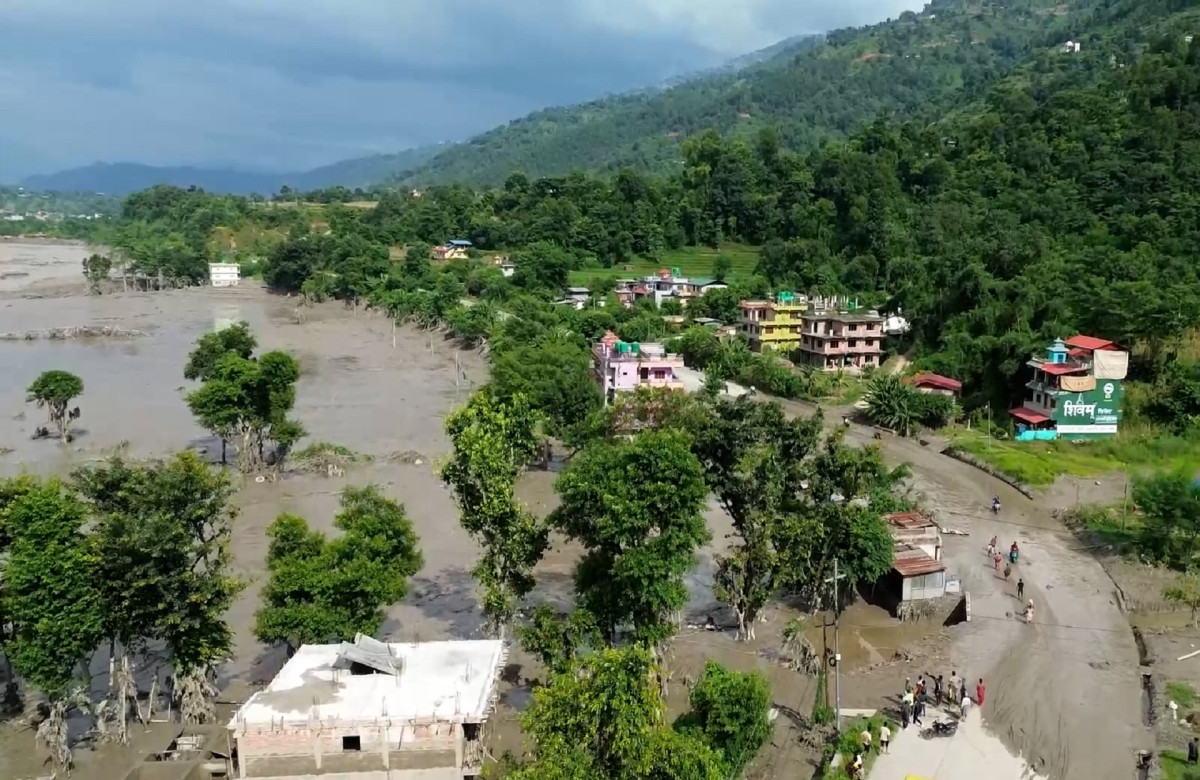 भोटेकोशी बाढीका कारण गत्लाङका किसान थप चिन्तित