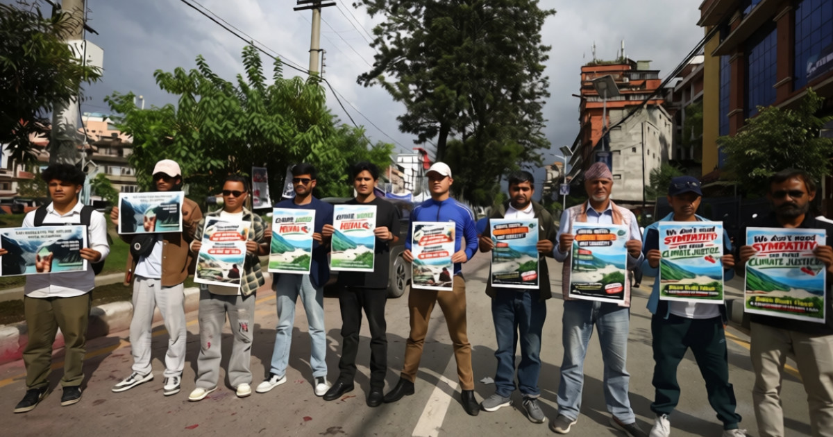 जलवायु न्यायको माग गर्दै जेनजी नागरिक अभियानको प्रदर्शन