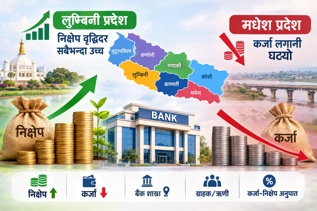 वागमतीमा मात्रै बैंकको ५२ खर्ब निक्षेप, कर्णालीमा १ खर्ब ११ अर्ब मात्रै